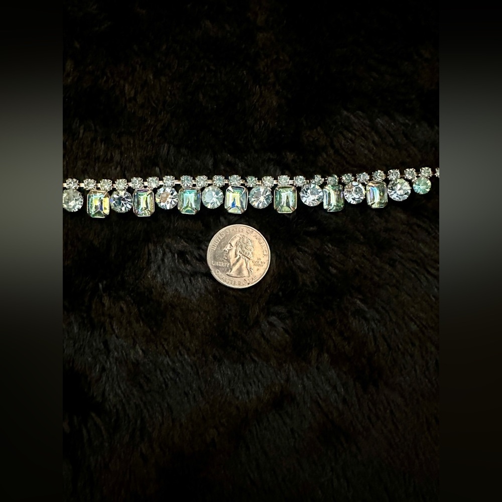 Vintage Blue Rhinestone Necklace - Picture 4 of 5